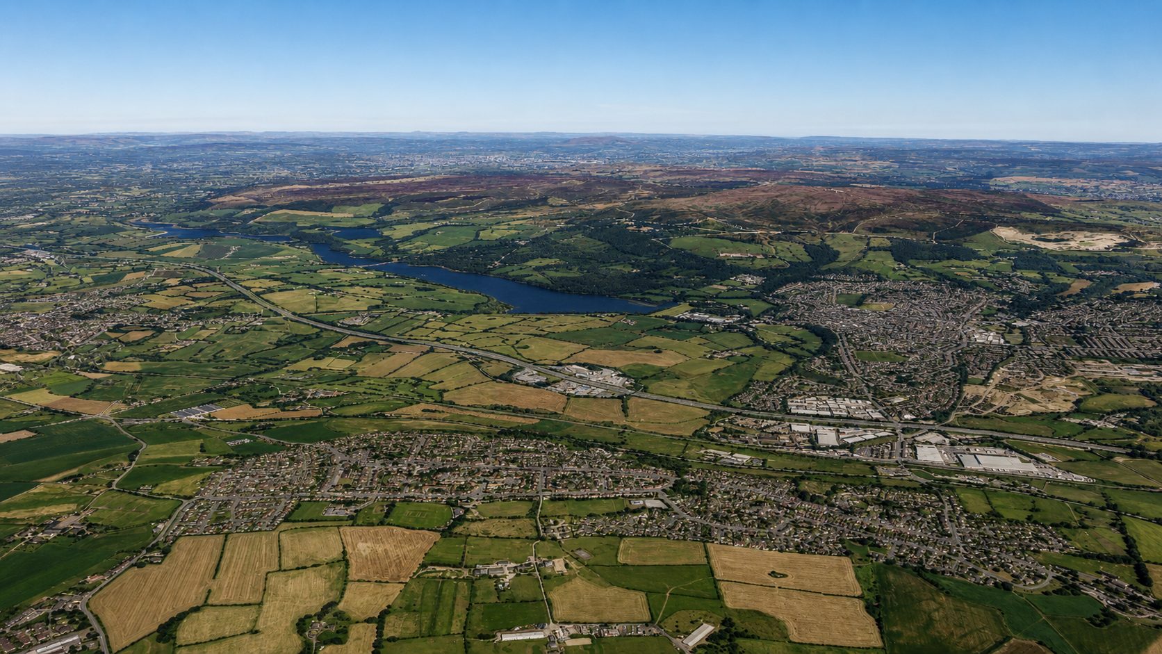 Aerial view over Blackrod, Bolton